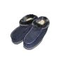 UMS Lammfellschuhe / Slippers Sheepskin slip soles blue (Textiles)