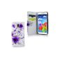 Samsung Galaxy S4 Handyhülle including Displayfolie Purple flowers (2) (Electronics)