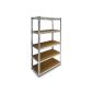 Garage storage cabinet 5 shelves shelf 180 x 90 x 40 cm steel and wood (Miscellaneous)
