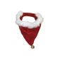 Christmas bandana (scarf) for dogs.  Red Velvet & white plush fur festive collar type bandana for dogs.  With a small bell.  Small size for Jack Russells and Terrier-sized dogs (Misc.)
