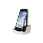 DONZO® DELUXE USB docking station for Samsung Galaxy S4 I9500 & I9505 | Galaxy S3 I9300 & I9305 | Galaxy Note 2 N7100 & N7105 | Note 3 | Note 4 | Galaxy S3 Mini I8190 | Galaxy S DUOS S7562 | Galaxy Beam - I8530 | Galaxy Ace 2 I8160 | I5830 Galaxy Ace | Galaxy Note N7000 | Galaxy S2 I9100 | Galaxy S I9000 | Galaxy S Plus I9001 | Galaxy Nexus I9250 + USB Data Cable + Mains Charger + Audio output with 3.5mm jack - black / white (Electronics)