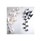 Mercurymall® Lot 24 wall stickers Butterflies 3D DIY Wall Decal Sticker Removable Butterfly Reusable For room Salon (Black + White) (Kitchen)