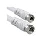 1aTTack coaxial cable / antenna / satellite Coaxial Connector F male to female coaxial 5m - White Satellite cable F-plug to F-plug - 75 db (Electronics)