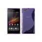 Silicone Case for Sony Xperia M - S-style purple - cover PhoneNatic ​​Cover + Protector (Wireless Phone Accessory)