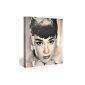 Canvas Print Audrey Hepburn 80x80cm, wall decoration as an art print canvas picture, mural pictures ready to hang - canvases comparable to an oil painting or painting - no poster or photo wallpaper # E2087