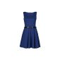 Fast Fashion - Skater Dress with Belt Short Sleeves - Women - 40/42 - Royal Blue (Clothing)