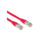 ETHERNET CABLE NETWORK SHIELD LAW CAT6 1M DOUBLE - RED (Electronics)