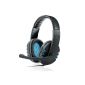 CSL - KEM-612c Headset / Gaming Headset | New Model 2014 | Edition Gaming Plus | leatherette ear pads / mesh inlay | Volume Controller | Black / Blue (Personal Computers)
