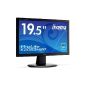 Iiyama E2083HSD-B1 50.8 cm (20 inch) LED monitor (VGA, DVI, 5ms response time) black (accessories)