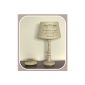 Table Lamp - Paris - 36 cm table lamp Wood cream lampshade around with print in brown cottage Shabby Chic Franske