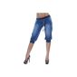 Ladies Jeans Capri Jeans crease Style Boyfriend 3/4 36S - 44XXL (Textiles)