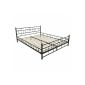 Double metal bed with integrated slat base bedroom furniture size 140x200 or 180x200 choice (household goods)