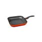Culinario grill pan with environmentally friendly ecolon ceramic coating, induction, 28 x 28 cm, red (household goods)
