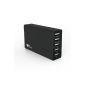 Aukey® multiport USB Travel Charger Adapter (Black 5-Port) (Electronics)