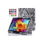 Moko 4 Case Samsung GALAXY Tab 10.1 - Case end and foldable Tablet Samsung GALAXY Tab 10.1 4 Inches, BLACK Zebra (With intelligent alarm clock / sleep automatic cover) (Electronics)
