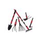 Multifunctional garden tools set all devices replaceable on the handle or telescopic handle