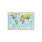 1art1 32100 Post Cards World Map Policy Flags Ed. 2008 English 91 x 61 cm (Kitchen)