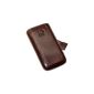 Original Suncase genuine leather bag (flap with retreat function) for iPhone 4 / iPhone 4S in brown (Accessories)