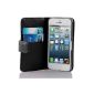 Leather Case Cover Apple Iphone 5 / 5S black wallet (Wireless Phone Accessory)