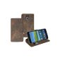 Book-Style Leather Case for Samsung Galaxy S5 * GENUINE LEATHER * Mobile Phone Case Case Case Case (Original Suncase) in antique - brown (sand)