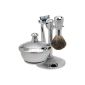 Fantasia Shaving Set plastic, with tray and mirror cover, brush pure badger, Mach 3 Shaver, Silver (Personal Care)