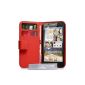 Yousave Accessories Case Huawei Ascend G740 Case Red PU Leather Wallet Case (Accessory)