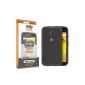 Orzly® - FlexiCase for MOTOROLA MOTO E Gen 2 - Protective Case Silicon Gel Flexible sink Semi Transparent BLACK - Retail Packaged & Designed by Orzly® specifically for use with the MOTOROLA MOTO E 2nd generation SmartPhone (2015 Model ) (Wireless Phone Accessory)