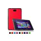 Infiland Dell Venue 8 Pro (Windows 8.1) Protector Case - Ultra Slim Super Easy Stand Leather Smart Cover Shell Cover Case Case for the Dell Venue 8 Pro 20.32 cm (8 inch) Tablet PC (Red) (Electronics)