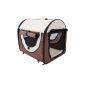 Dog cage folding dog kennel kennel for Tier 2 colors 5 sizes (S (46x36x41 cm), coffee brown-cream) (Misc.)