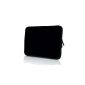 wortek® Universal Laptop Case Cover Sleeve neoprene up to 13.3 inches - black monochrome