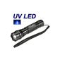 UV LED Blacklight - Geocaching - Nightcaching - nightcache - Uv light for strong UV stamping ink, UV fluorescent paint, incl Schwarzlichtf 1x18650 battery.