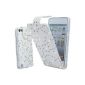 Connect Zone Mobile Mania Case Flap PU Leather Case for Apple iPhone 5C White / Rhinestone (Toy)
