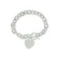 Olivia - Stunning Ladies bracelet with heart pendant and T-closure of 925 / Sterling Silver -19cm- CL513 22-26gr (jewelry)