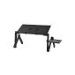 Yahee 365 360 ° Folding Laptop table Bed tray table bed breakfast table computer desk table folding table reading table with Fan Black (Electronics)
