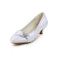 Elegant Park EP2006L Satin Niegriger paragraph Strass Small Round Toe Women Wedding Shoes (Textiles)