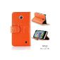 TheBlingZ.® Nokia Lumia 630 Leather Flip Case Cover Case Cover Mobile Phone Case - Orange