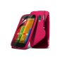 Fone Case-Moto G S-Line Gel Case Cover pocket case with screen protector and retractable stylus (Pink) (Electronics)