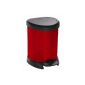 Curver 02160-693-00 waste containers Deco B Metallics with pedal, 5 L, red / black (household goods)
