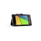 Supremery Asus Nexus 7 Cases Book Case with stylus and car Seep and Wake Function Black (Personal Computers)