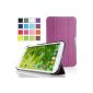Mulbess - for Samsung Galaxy Tab 3 Lite 7.0 7 inch T110 T111 Slim Leather Case Skin Case Cover Magnetic Magnetic Cover Case Bag Sleeve Case Cover with Stand Function + Auto Sleep Wake Up Colour Purple (Wireless Phone Accessory)