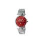 The Time of Cherries - TC39RDM - Ladies Watch - Quartz Digital - Dial Red - Silver Metal Bracelet (Watch)