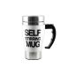 Coffee mug 350ml stainless steel with self-agitation mixer (Miscellaneous)