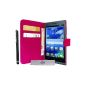 Case Cover Luxury Wallet Fuchsia Ultym 5 and 3 + PEN FILM OFFERED !!  (Electronic devices)