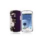 Cadorabo!  TPU Hard Cover for Samsung Galaxy S3 MINI (GT-I8190) in the pattern Purple Flower (Wireless Phone Accessory)
