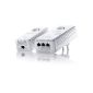 devolo 1829 - Pack of 2 PLC adapters (dLAN 500 AV Wireless + Starter Kit): 3 Fast Ethernet ports / EXT socket integrated / Wifi (Personal Computers)
