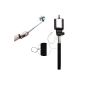 Xtra-Funky Exclusive Universal push-button operated monopod Selfie stick stick with adjustable clamp and extendable pole for Samsung, iPhone, HTC, Sony, Nokia and many more!  - Black (Wireless Phone Accessory)