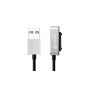 WSKEN LED Status magnetic USB Charging Cable for Sony Xperia Z3, Sony Xperia Z3 Compact, Sony Xperia Z2, Sony Xperia Z1 Smartphone, Sony Xperia Z Ultra XL39h, Sony Xperia Z1 mini, Sony Xperia Z2 mini charging cable adapter connector connection - silver (Wireless Phone Accessory)