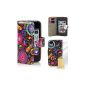 32nd Case PU Leather Folio for iPhone 4 / 4S with screen protector and cleaning cloth - Design book - Jellyfish (Electronics)