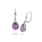 Vir Jewels, Woman Earring Sterling Silver Amethyst Violet 925/1000 2.8 Karat (Jewelry)