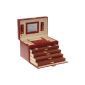 Jewelry box jewelry box 4 compartments in red / brown (jewelry)